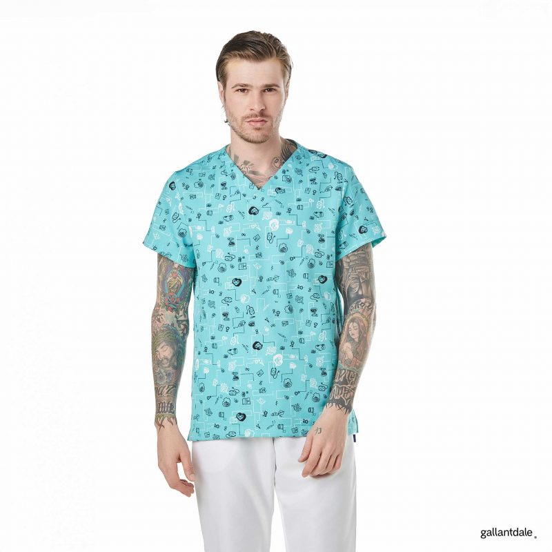 Casaca Sanitaria Crasset Hombre Scotland Connection - S, Aqua
