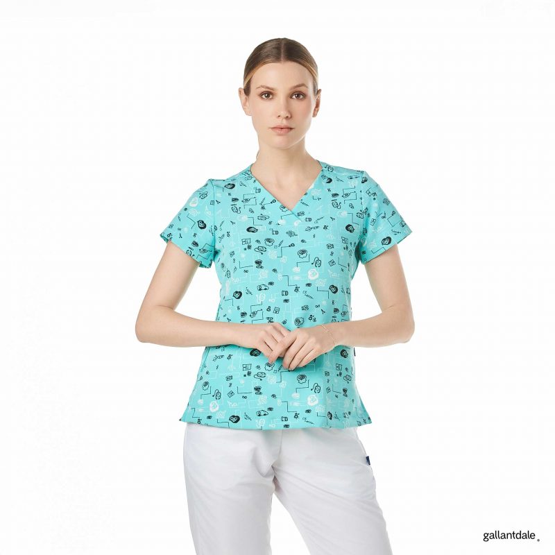 Casaca Sanitaria Crasset Mujer Scotland Connection - XS, Aqua