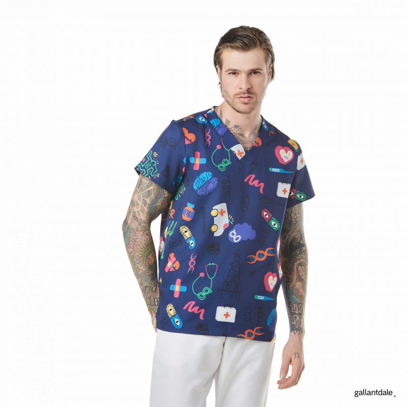 Casaca Sanitaria District Hombre Scotland Bloom - S, Marino