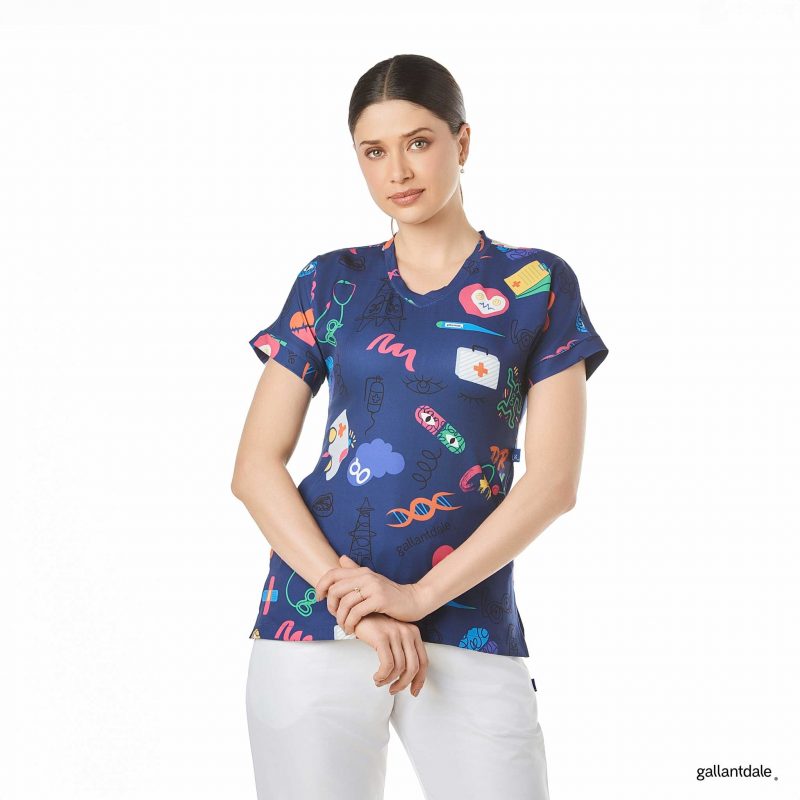 Casaca Sanitaria District Mujer Scotland Bloom - XS, Marino