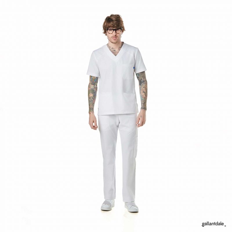 Pijama Sanitario Yale Hombre Square - S, Blanco